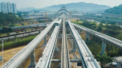 Elevated transportation network aerial view