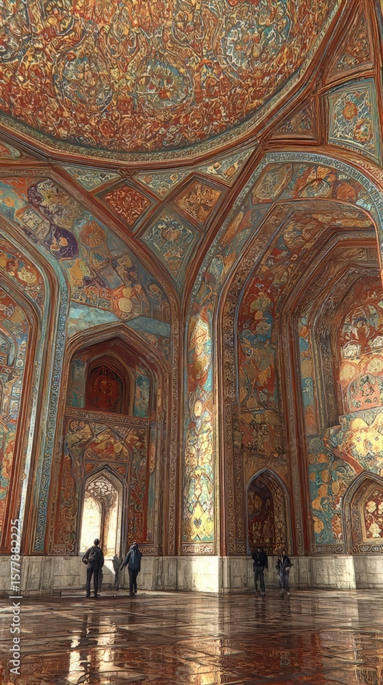 Obraz premium Interior View of a European Church with Arched Ceilings and Classical Religious Design 