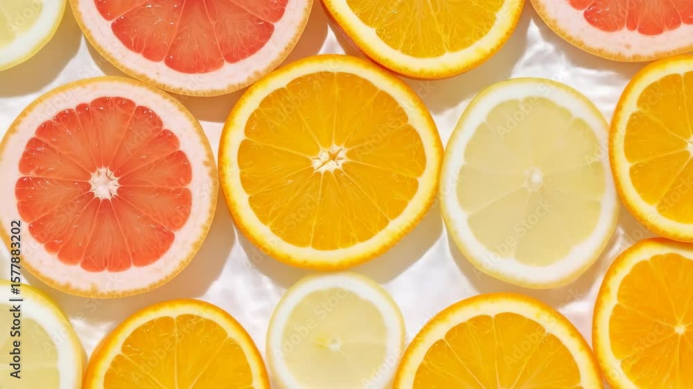Fresh citrus slices arranged brightly create a colorful healthy and refreshing abstract composition Fresh citrus slices arranged brightly create a colorful healthy and refreshing abstract composition