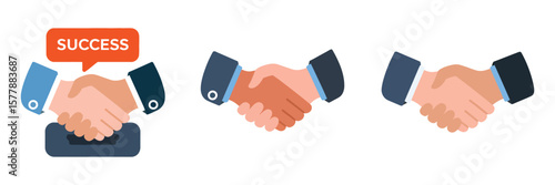 Handshake icon vector graphic, partnership deal logo, symbolizing trust, loyalty, and professional business 
