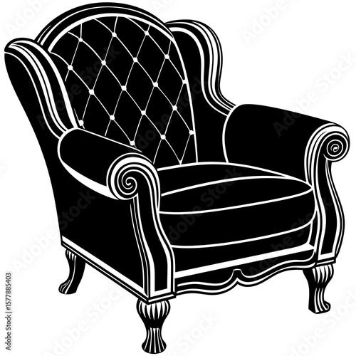 black leather armchair