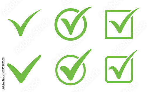 Collection of checkmark symbol vector isolated on white background. tick, mark, yes, ok, checkbox, approve icon