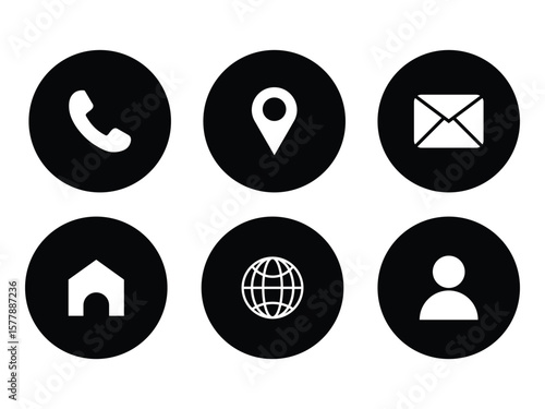 Contact icons. Contact sign vector set. Telephone number symbol. Email logo. Mail envelope sign. Location address symbol