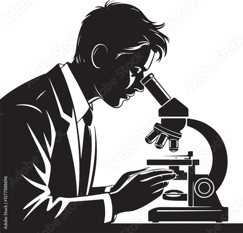 Microscope silhouette vector illustration