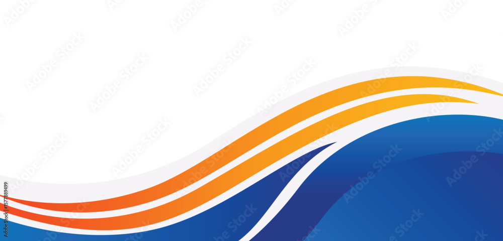 Obraz premium Business banner curve background with orange and blue color business template