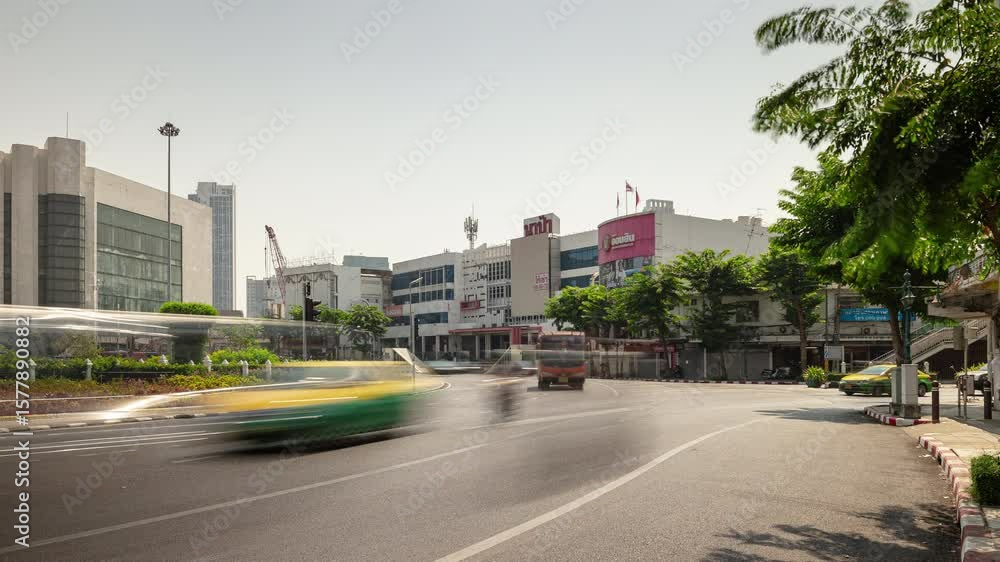 sunny day bangkok city traffic street square panorama 4k timelapse thailand sunny day bangkok city traffic street square panorama 4k timelapse thailand