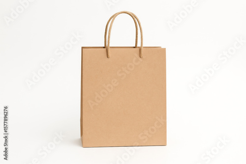 Eco-Friendly Paper Bag with Handles – Retail Packaging Mockup on White
