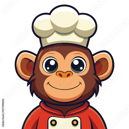 A jovial cartoon chef with a wide grin, ready to cook up some fun