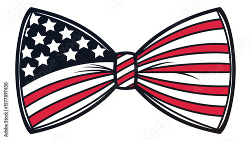 Stylized american flag bow tie stars stripes
