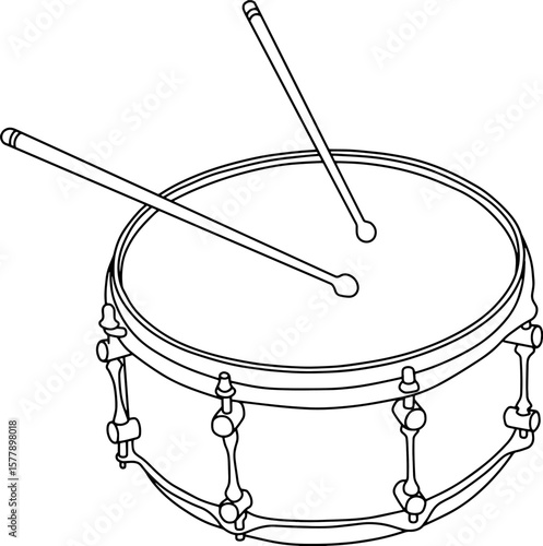 drum line vector illustration isolated on white background