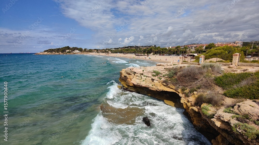 Fototapeta premium Preventori de la Savinosa, Platja de l'Arrabassada, Platja de la Savinosa, Tarragona, Catalunya, Spain