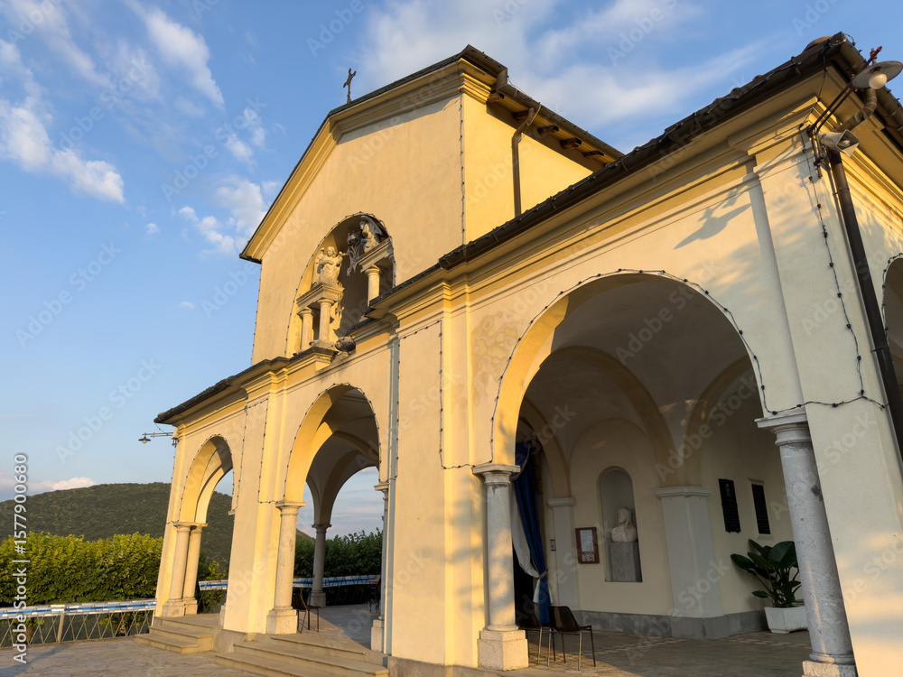 Fototapeta premium View of the Sanctuary of Altino, City of Albino, Bergamo, Italy