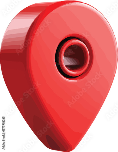 3D Location Pin Icon on White Background