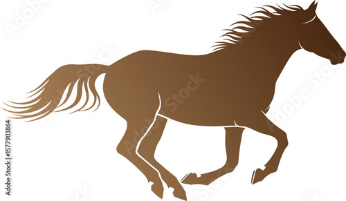 brown horse running vector illustration equestrian animal design graphic silhouette image art