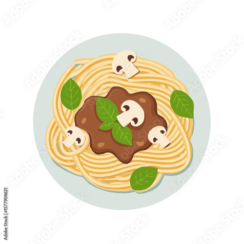Plate of Spaghetti with Mus...