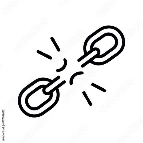 Broken chain link connection separation