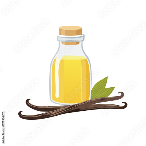 Vanilla Bean Syrup Isolated on a Transparent Background 
