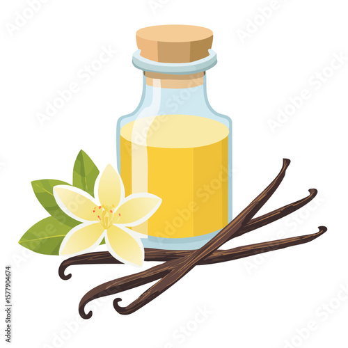 Vanilla Bean Syrup Isolated on a Transparent Background 