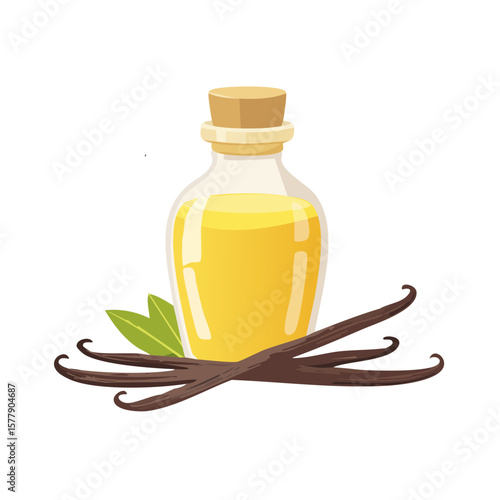 Vanilla Bean Syrup Isolated on a Transparent Background 