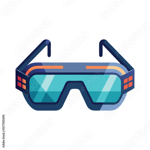 Isolated 3D cinema glasses on a white background, perfect for movie entertainment and stereo vision