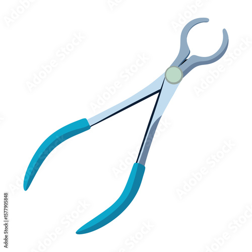 Flat nose pliers, an isolated metal hand tool for various construction and repair work