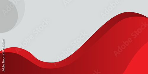 Red curve on a white background vector. Dynamic shapes composition. Creative illustration for poster, web, landing, cover, greeting, EPS 10