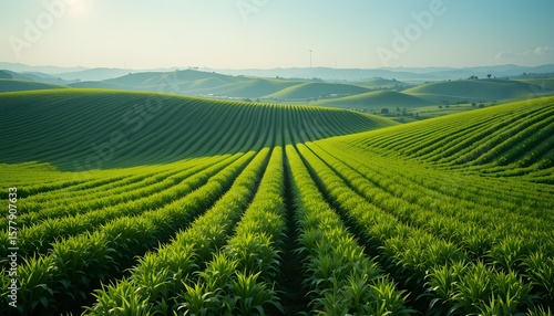 Wallpaper Mural green plant row farming landscape Torontodigital.ca