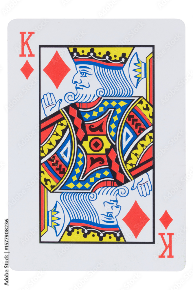 Obraz premium card gambling on white game luck. king diamonds
