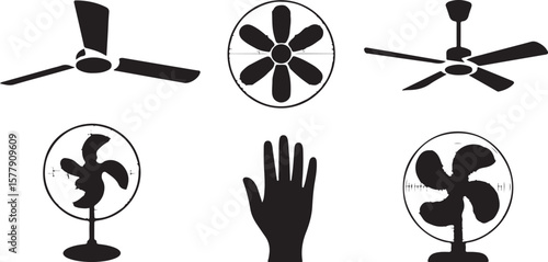 Ceiling and pedestal fans hand silhouette ceiling fan
