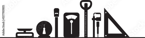 Measuring instruments and tools scales calipers