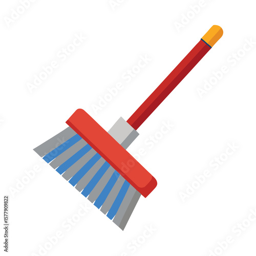 Cleanliness concept with broom and dustpan cleaning tools, a vector illustration for education or business design
