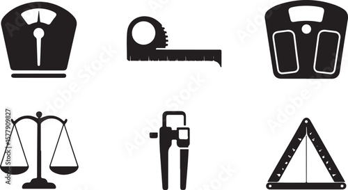 Measuring tools scale tape measure calipers balance scale
