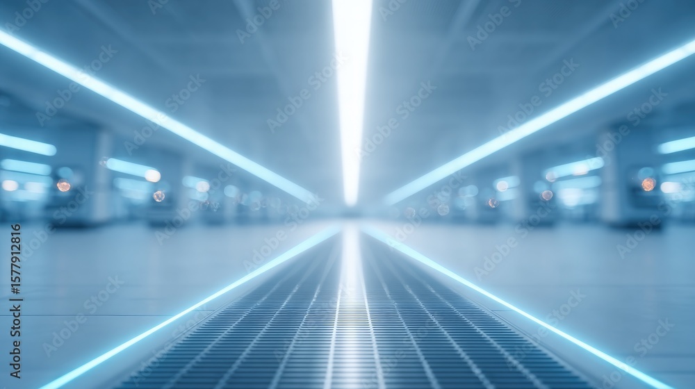 Fototapeta premium drone shot through lab ceiling grate capturing rows of bioprinters