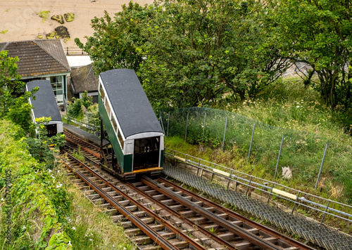 Tableau sur toile The Scarborough Spa Cliff lift funicular which has been transporting tourists up