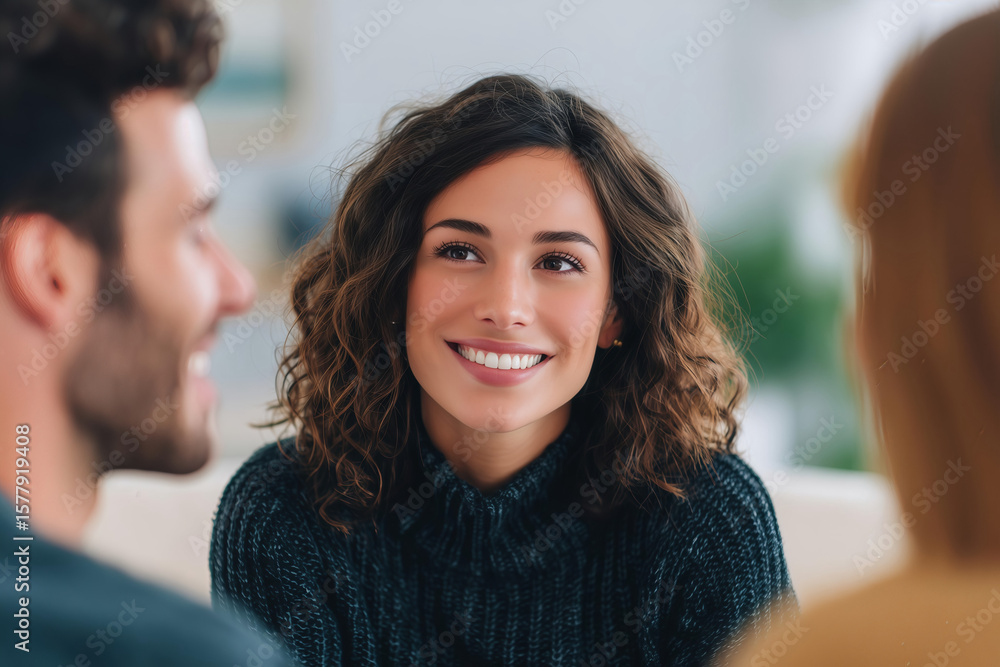 Financial advisor consulting young couple in cozy office Financial advisor consulting young couple in cozy office