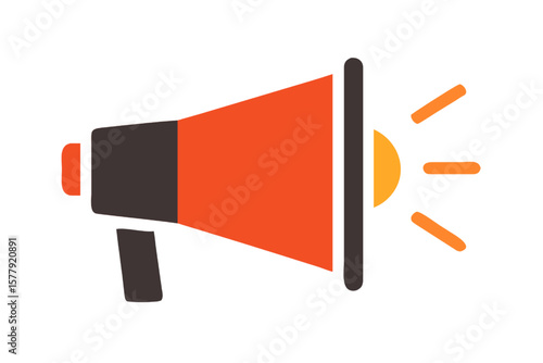 Megaphone for Promotion: An attention-grabbing graphic showcasing a vibrant megaphone, perfect for advertising, announcements, and communication. Ideal for conveying messages with clarity and impact.
