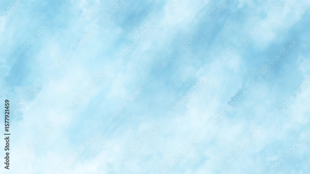 Soft Blue Watercolor Sky Background with Gentle Cloud-like Washes Soft Blue Watercolor Sky Background with Gentle Cloud-like Washes
