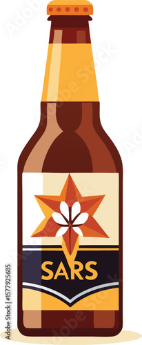 Cold Pressed Juice Variations Sars Beer Bottle:  Refreshing, Crisp, and Perfectly Illustrated for Your Designs