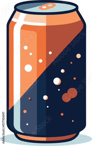 Functional Wellness Beverages Refreshing Soda Can Design: Modern, Two-Tone Illustration of a Carbonated Drink in an Aluminum Can