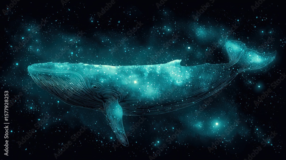 Fototapeta premium Whale in space