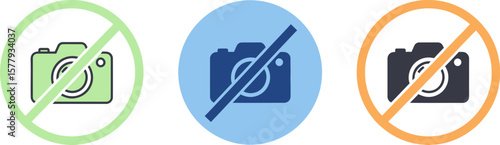 No camera photography prohibited sign photo ban area restriction symbol icon