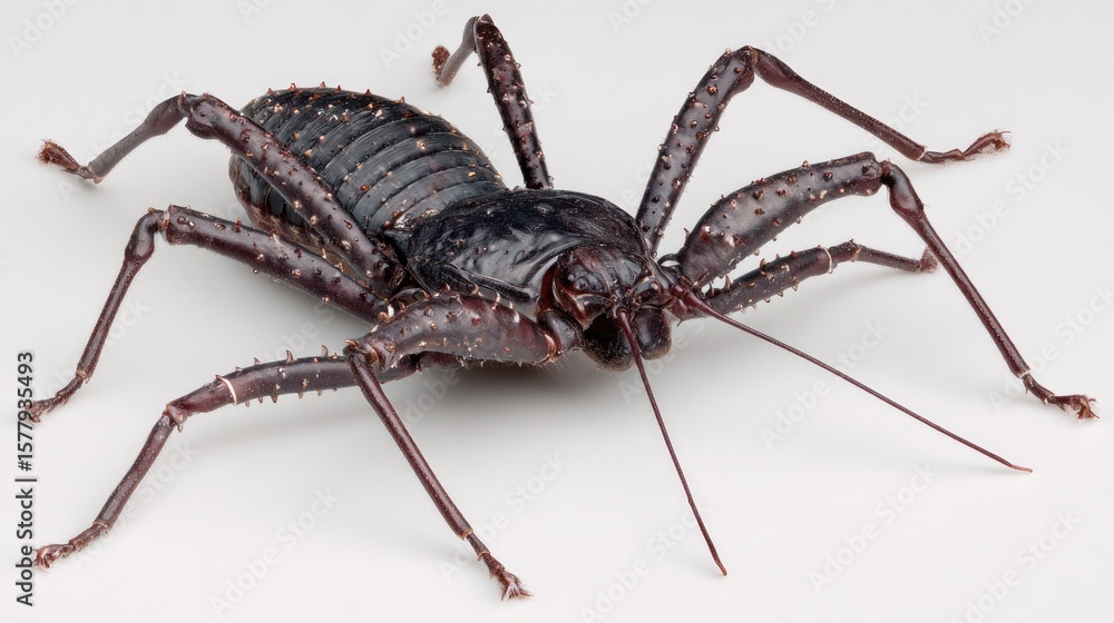 Obraz premium Dark insect with spiny legs