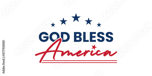 God Bless America Background Design. Banners, Posters, Greeting Cards. Vector Illustrations.