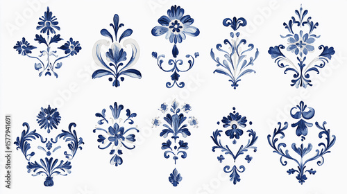 White And Blue Chinoiserie Style Florals