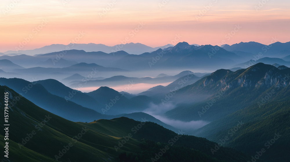 Fototapeta premium sunrise in the mountains