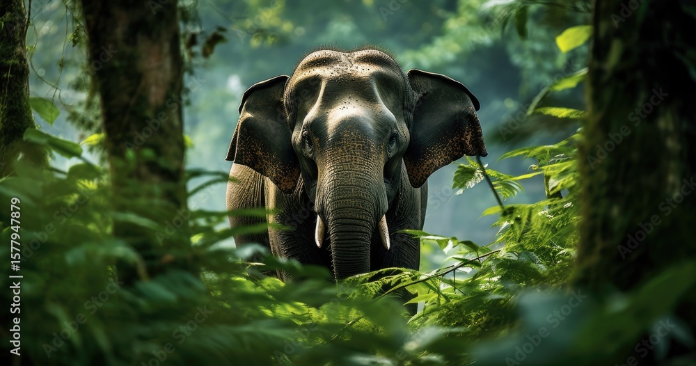 Fototapeta premium Elephant in the Heart of the Jungle