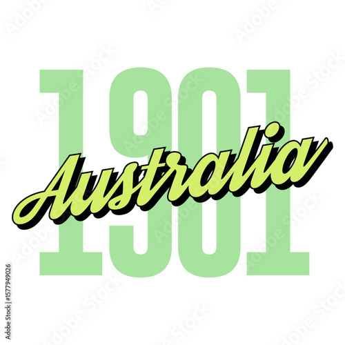 Εκτύπωση καμβά Australia 1901 Federation Typography — Vintage Aussie Year Graphic Text Design