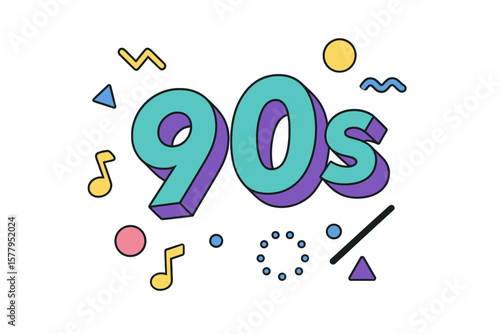 contemporary 90s font styles 3d lettering display featuring trendy element design and music Memphis for youthful pop culture minimalist background compatible with illustrator