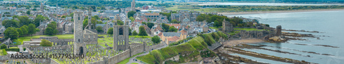 Fotografi Aerial view of St Andrews a town on the east coast of Fife in Scotland