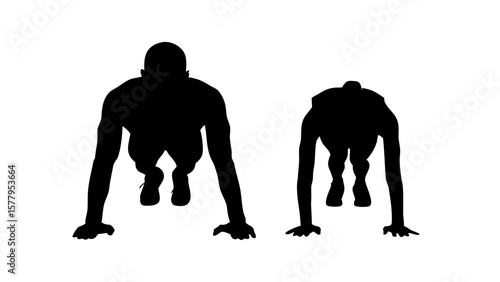 Push-Up Silhouette PNG – Transparent Background Fitness Graphic